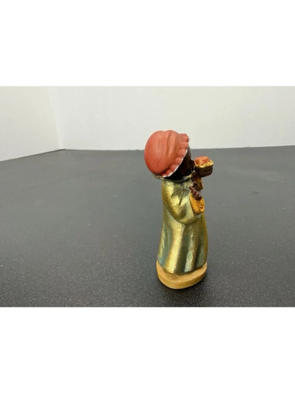 Vintage Anri Juan Ferrandiz 3” Carved Wood Nativity Wiseman King Melchior Black
